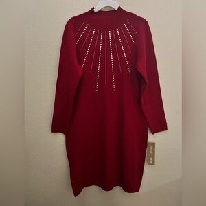 Elegant Red Dress with Embellishments